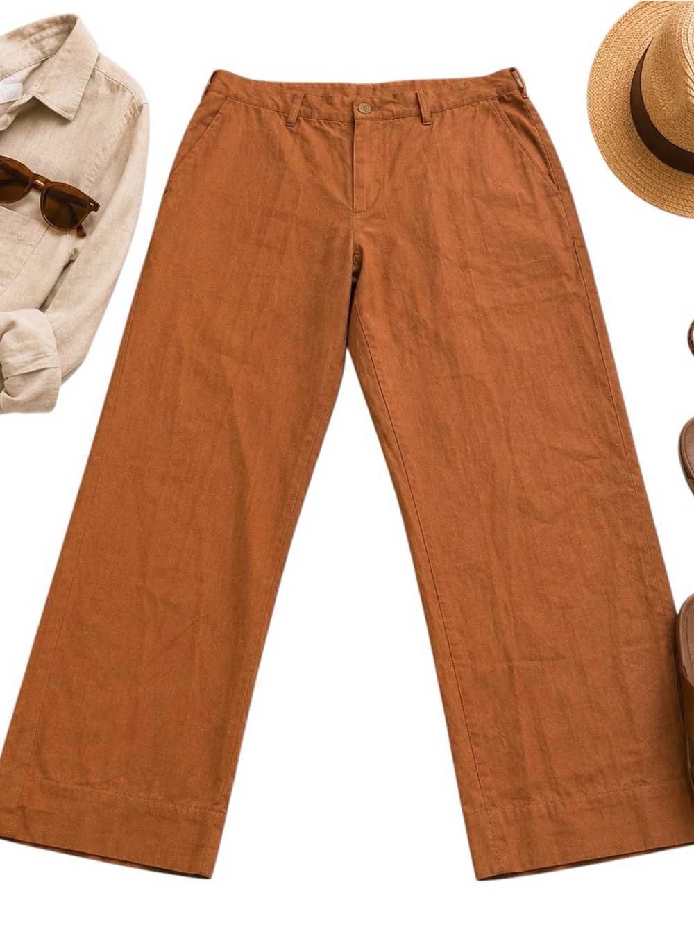 Bills Khakis Orange Cotton Chino Pants Mens 38 USA Made Coastal Preppy Style EUC